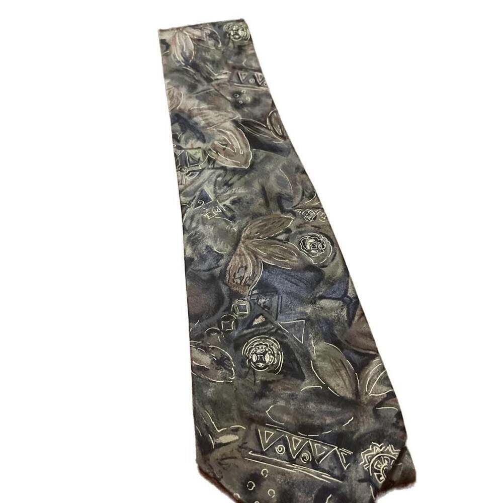 Sophisticated Silk Man's Tie , Green/Black/Plum/Gold . Handmade inspiration from